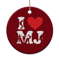 I Heart MJ Dance Silhouette Tribute Ceramic Ornament Iconic Pop Culture Famous Dance Poses for Music Legend Fans
