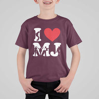 I Heart MJ Dance Silhouette Tribute T Shirt For Kid Iconic Pop Culture Famous Dance Poses for Music Legend Fans