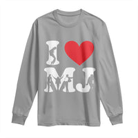 I Heart MJ Dance Silhouette Tribute Long Sleeve Shirt Iconic Pop Culture Famous Dance Poses for Music Legend Fans