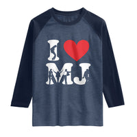 I Heart MJ Dance Silhouette Tribute Raglan Shirt Iconic Pop Culture Famous Dance Poses for Music Legend Fans