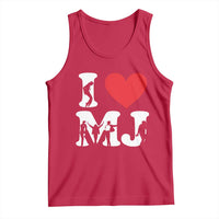 I Heart MJ Dance Silhouette Tribute Tank Top Iconic Pop Culture Famous Dance Poses for Music Legend Fans