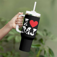 I Heart MJ Dance Silhouette Tribute Tumbler With Handle Iconic Pop Culture Famous Dance Poses for Music Legend Fans