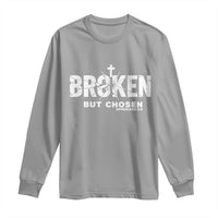 Broken But Chosen Ephesians 2:8 Bible Verse Long Sleeve Shirt Christian Faith Grace and Salvation Gift