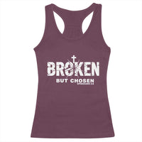 Broken But Chosen Ephesians 2:8 Bible Verse Racerback Tank Top Christian Faith Grace and Salvation Gift