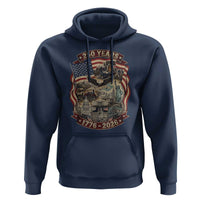 250 Years 1776 to 2026 Ultimate American Landmark Collage Hoodie Liberty Bell Eagle and US Flag Semiquincentennial Patriotic