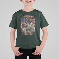 250 Years 1776 to 2026 Ultimate American Landmark Collage T Shirt For Kid Liberty Bell Eagle and US Flag Semiquincentennial Patriotic