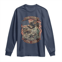 250 Years 1776 to 2026 Ultimate American Landmark Collage Long Sleeve Shirt Liberty Bell Eagle and US Flag Semiquincentennial Patriotic