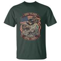 250 Years 1776 to 2026 Ultimate American Landmark Collage T Shirt Liberty Bell Eagle and US Flag Semiquincentennial Patriotic