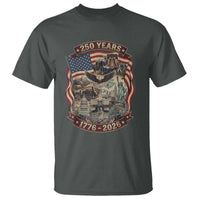 250 Years 1776 to 2026 Ultimate American Landmark Collage T Shirt Liberty Bell Eagle and US Flag Semiquincentennial Patriotic