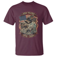 250 Years 1776 to 2026 Ultimate American Landmark Collage T Shirt Liberty Bell Eagle and US Flag Semiquincentennial Patriotic