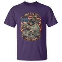 250 Years 1776 to 2026 Ultimate American Landmark Collage T Shirt Liberty Bell Eagle and US Flag Semiquincentennial Patriotic