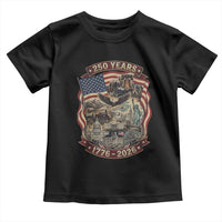 250 Years 1776 to 2026 Ultimate American Landmark Collage Toddler T Shirt Liberty Bell Eagle and US Flag Semiquincentennial Patriotic