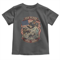 250 Years 1776 to 2026 Ultimate American Landmark Collage Toddler T Shirt Liberty Bell Eagle and US Flag Semiquincentennial Patriotic