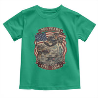 250 Years 1776 to 2026 Ultimate American Landmark Collage Toddler T Shirt Liberty Bell Eagle and US Flag Semiquincentennial Patriotic