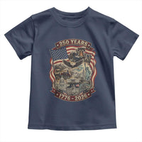 250 Years 1776 to 2026 Ultimate American Landmark Collage Toddler T Shirt Liberty Bell Eagle and US Flag Semiquincentennial Patriotic