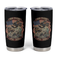 250 Years 1776 to 2026 Ultimate American Landmark Collage Tumbler Cup Liberty Bell Eagle and US Flag Semiquincentennial Patriotic