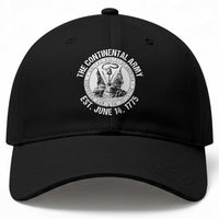 The Continental Army Est 1775 Baseball Cap Patriotic US Military History Graphic