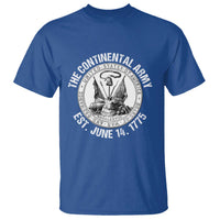 The Continental Army Est 1775 T Shirt Patriotic US Military History Graphic