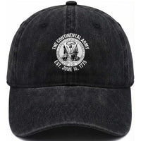 The Continental Army Est 1775 Washed Cotton Baseball Cap Patriotic US Military History Graphic