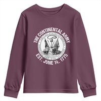 The Continental Army Est 1775 Youth Sweatshirt Patriotic US Military History Graphic