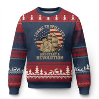 Funny Boston Tea Party Ugly Christmas Sweater I Came To Spill Tea And Start A Revolution Retro Graphic
