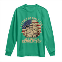 Funny Boston Tea Party Long Sleeve Shirt I Came To Spill Tea And Start A Revolution Retro Graphic