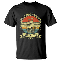 Spilling The Tea Since 1773 T Shirt Retro Sunset Boston Tea Party History