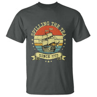 Spilling The Tea Since 1773 T Shirt Retro Sunset Boston Tea Party History