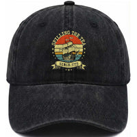 Spilling The Tea Since 1773 Washed Cotton Baseball Cap Retro Sunset Boston Tea Party History