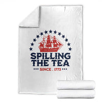 Spilling The Tea Since 1773 Throw Blanket Patriotic Nautical Stars American History