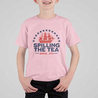 Spilling The Tea Since 1773 T Shirt For Kid Patriotic Nautical Stars American History