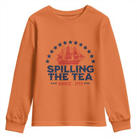 Spilling The Tea Since 1773 Youth Sweatshirt Patriotic Nautical Stars American History