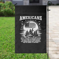 Funny Patriotic Military History Garden Flag Americans Crossing A Frozen River To Kill You In Your Sleep On Christmas
