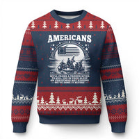 Funny Patriotic Military History Ugly Christmas Sweater Americans Crossing A Frozen River To Kill You In Your Sleep On Christmas
