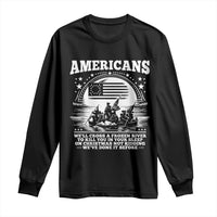 Funny Patriotic Military History Long Sleeve Shirt Americans Crossing A Frozen River To Kill You In Your Sleep On Christmas