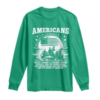 Funny Patriotic Military History Long Sleeve Shirt Americans Crossing A Frozen River To Kill You In Your Sleep On Christmas