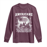 Funny Patriotic Military History Long Sleeve Shirt Americans Crossing A Frozen River To Kill You In Your Sleep On Christmas