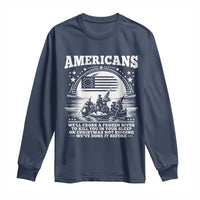 Funny Patriotic Military History Long Sleeve Shirt Americans Crossing A Frozen River To Kill You In Your Sleep On Christmas
