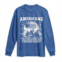Funny Patriotic Military History Long Sleeve Shirt Americans Crossing A Frozen River To Kill You In Your Sleep On Christmas