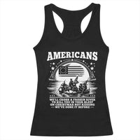 Funny Patriotic Military History Racerback Tank Top Americans Crossing A Frozen River To Kill You In Your Sleep On Christmas