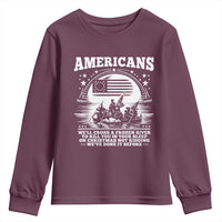 Funny Patriotic Military History Youth Sweatshirt Americans Crossing A Frozen River To Kill You In Your Sleep On Christmas