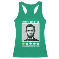 Fords Theatre One Star Awful Wouldnt Recommend Racerback Tank Top Abraham Lincoln Funny History Dark Humor