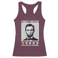 Fords Theatre One Star Awful Wouldnt Recommend Racerback Tank Top Abraham Lincoln Funny History Dark Humor