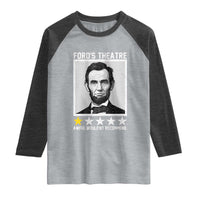 Fords Theatre One Star Awful Wouldnt Recommend Raglan Shirt Abraham Lincoln Funny History Dark Humor