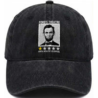 Fords Theatre One Star Awful Wouldnt Recommend Washed Cotton Baseball Cap Abraham Lincoln Funny History Dark Humor