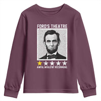 Fords Theatre One Star Awful Wouldnt Recommend Youth Sweatshirt Abraham Lincoln Funny History Dark Humor