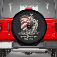 George Washington Crossing The Delaware Patriotic Spare Tire Cover Vintage American Flag Graphic