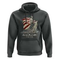 George Washington Crossing The Delaware Patriotic Hoodie Vintage American Flag Graphic