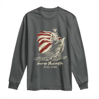 George Washington Crossing The Delaware Patriotic Long Sleeve Shirt Vintage American Flag Graphic