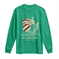 George Washington Crossing The Delaware Patriotic Long Sleeve Shirt Vintage American Flag Graphic